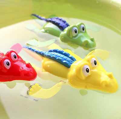 Wind Up Clockwork Cute Crocodile Kid Baby Swimming Favor Bath Time Play Toy Us
