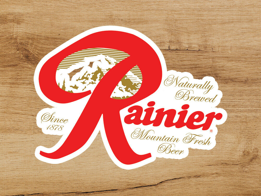 Rainier Beer Logo Premium Quality Vinyl Sticker Decal 3x2.5 Breweriana