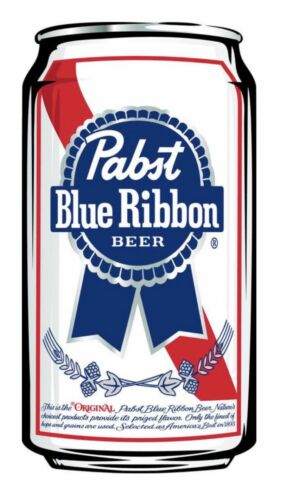 Pbr: Pabst Blue Ribbon Beer: Glossy Vinyl Sticker 5”x 3” .  Buy 2 Get 1 Free!