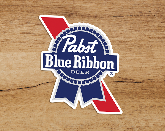 Pbr Pabst Blue Ribbon Beer Logo Premium Quality Vinyl Sticker Decal 3x2.5 In